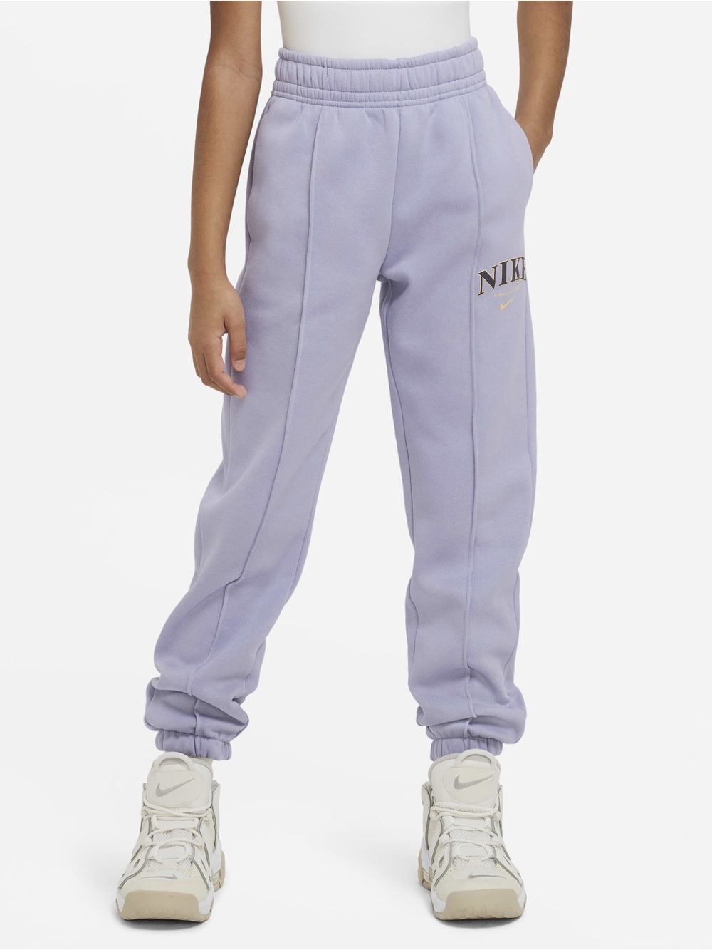 Nike Lilac Light Purple Fleece Joggers Retro Graphic NEW Size Large NWOT